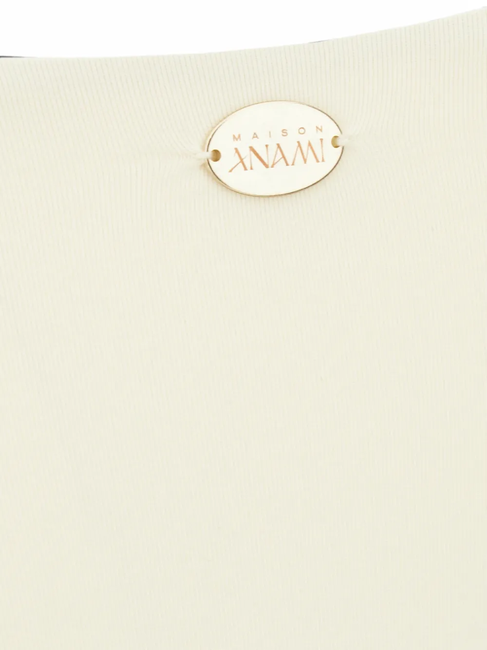 Maison Anami Bikinitop met striksluiting en ruches Beige