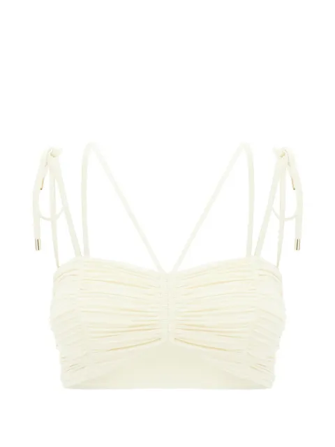 Maison Anami top de bikini con detalle fruncido