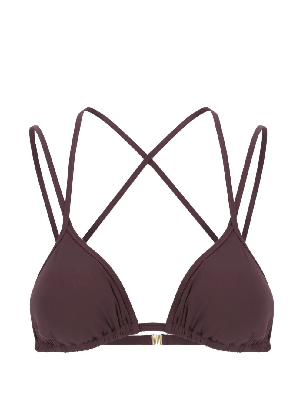 Maison Anami criss-cross strap bikini top - Marrone