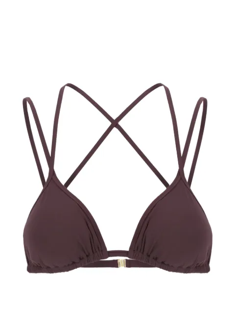 Maison Anami top de bikini con tiras cruzadas