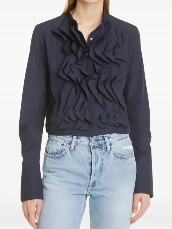 Twp Patti Ruffled Blouse in Blue