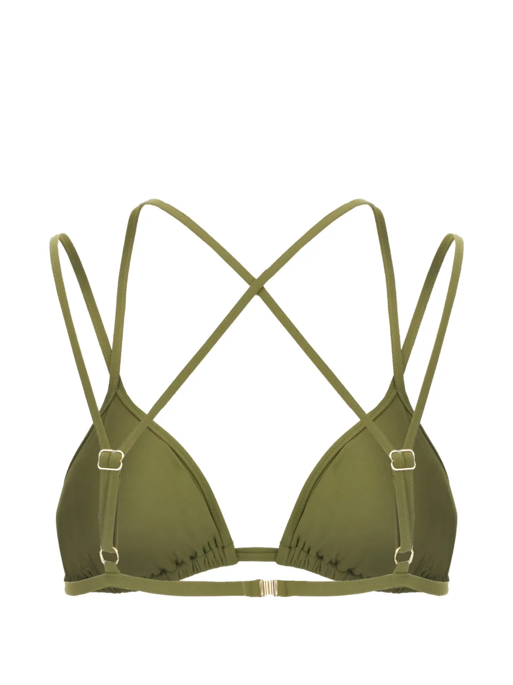Maison Anami Triangel bikinitop met gekruiste bandjes Groen