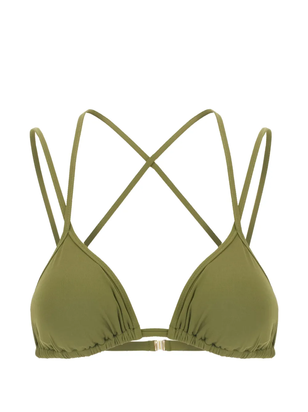 Maison Anami cross-strap triangle bikini top - Verde