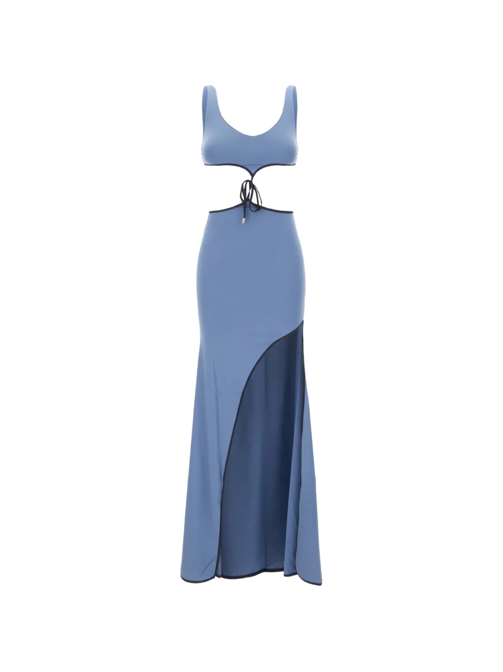 Maison Anami cut-out side-slit maxi dress - Blau