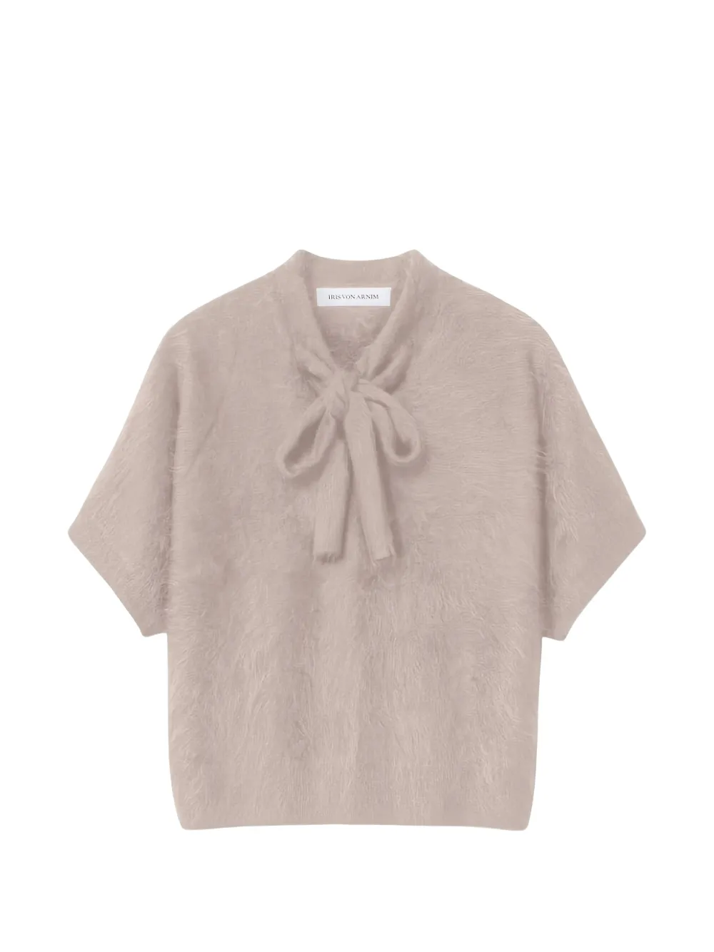 Iris Von Arnim Kassie Bow-detail Brushed-knit Sweater In Neutrals