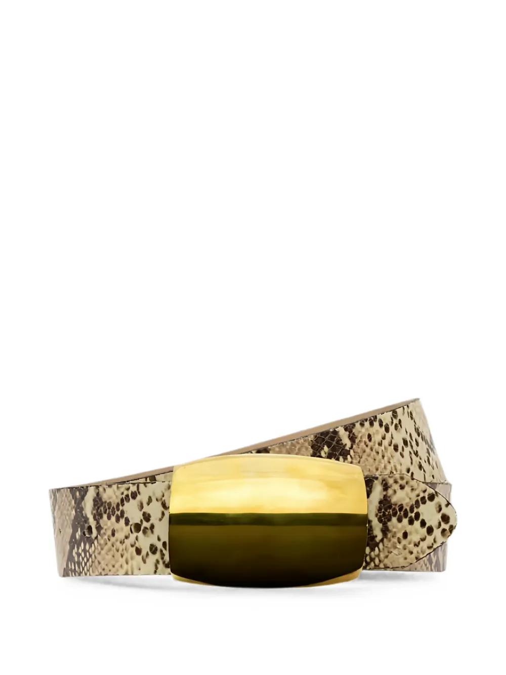 L'Agence Milou leren riem met slangen-effect Beige