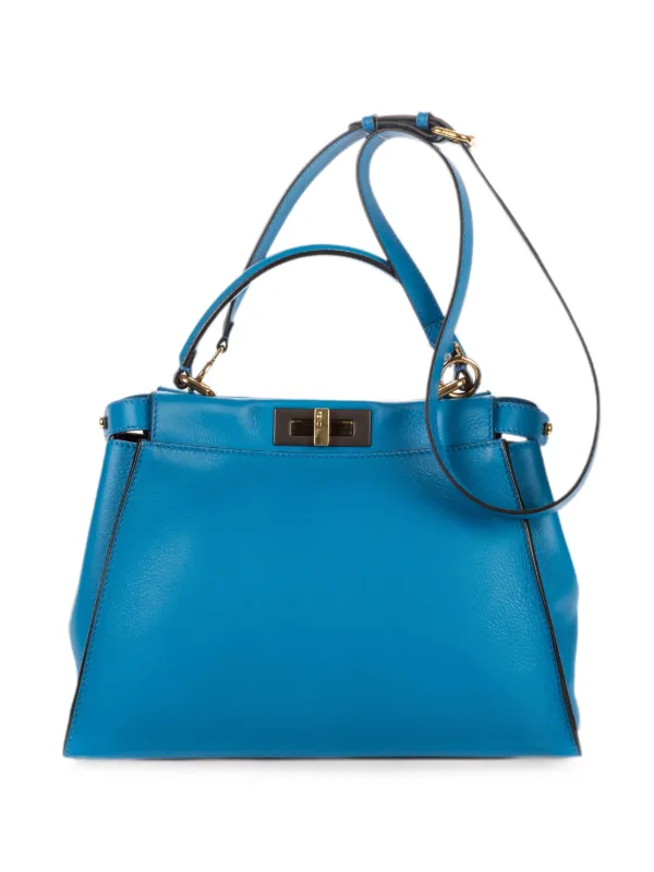 Fendi Pre-owned Medium Peekaboo Tote Bag in Blue