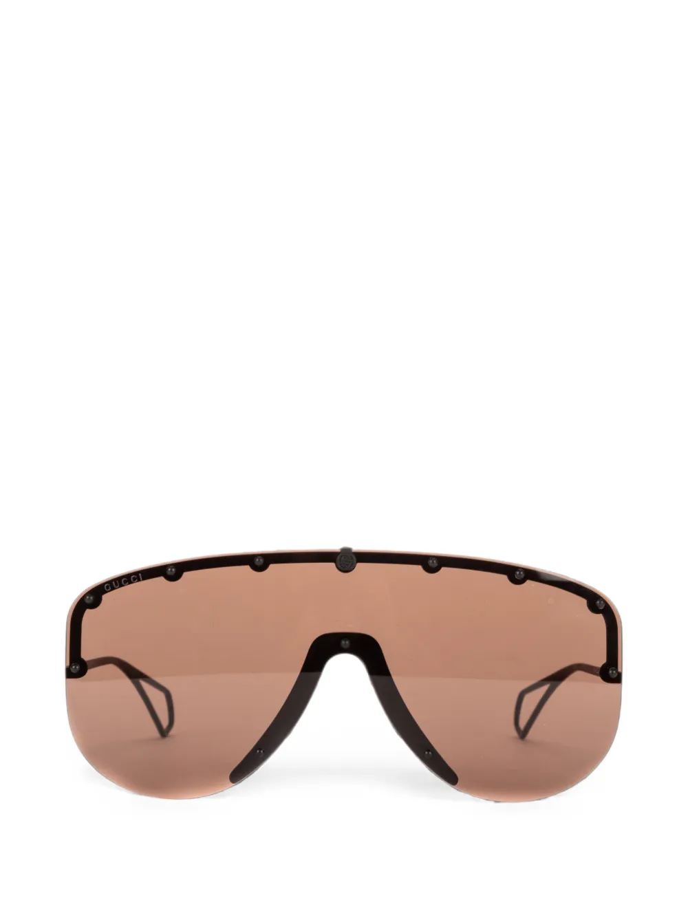 Gucci Pre-Owned stud-embellished shield sunglasses - Nero