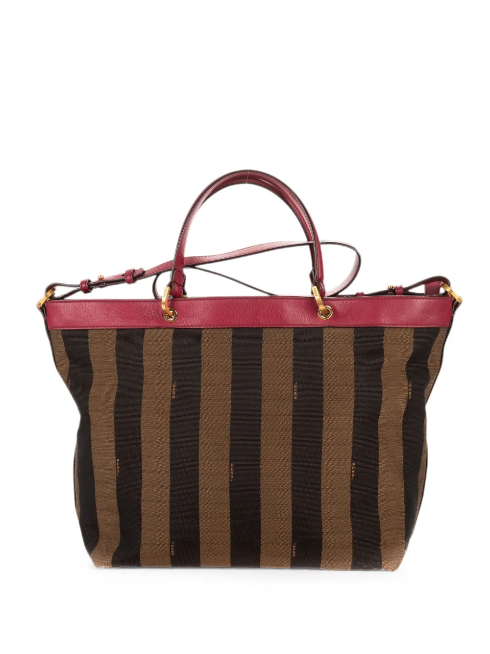Fendi Pre-Owned medium Pequin striped tote bag - Brown