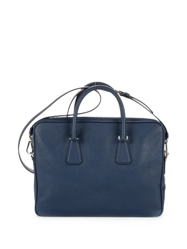 Prada Pre-Owned サフィアーノレザー ビジネスバッグ | ブルー