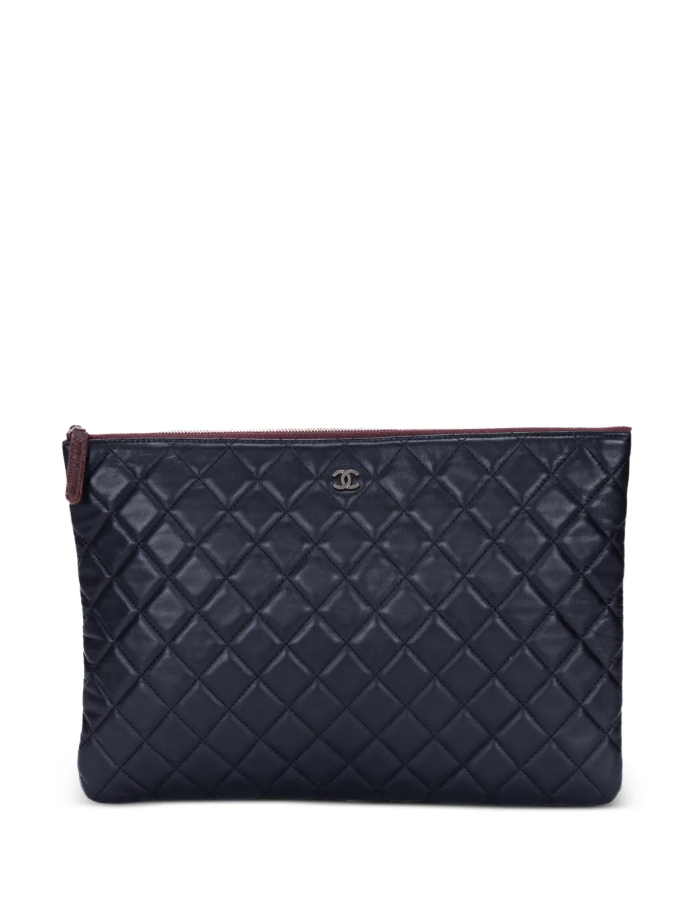 CHANEL Pre-Owned large O Case quilted clutch bag - Nero