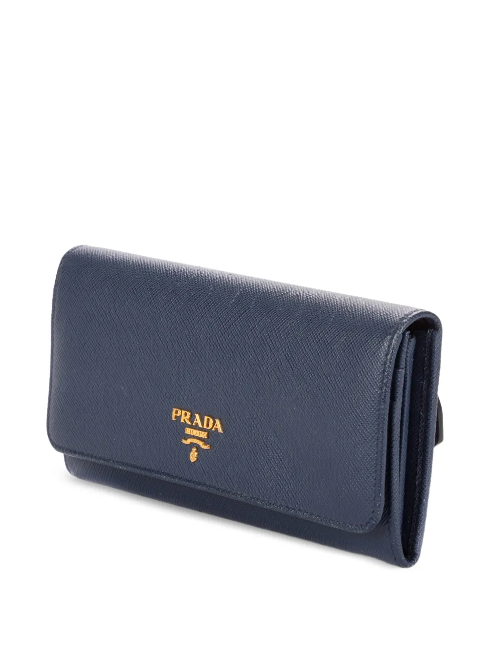 Prada Pre-Owned Saffiano フラップ長財布 | ブルー | FARFETCH JP