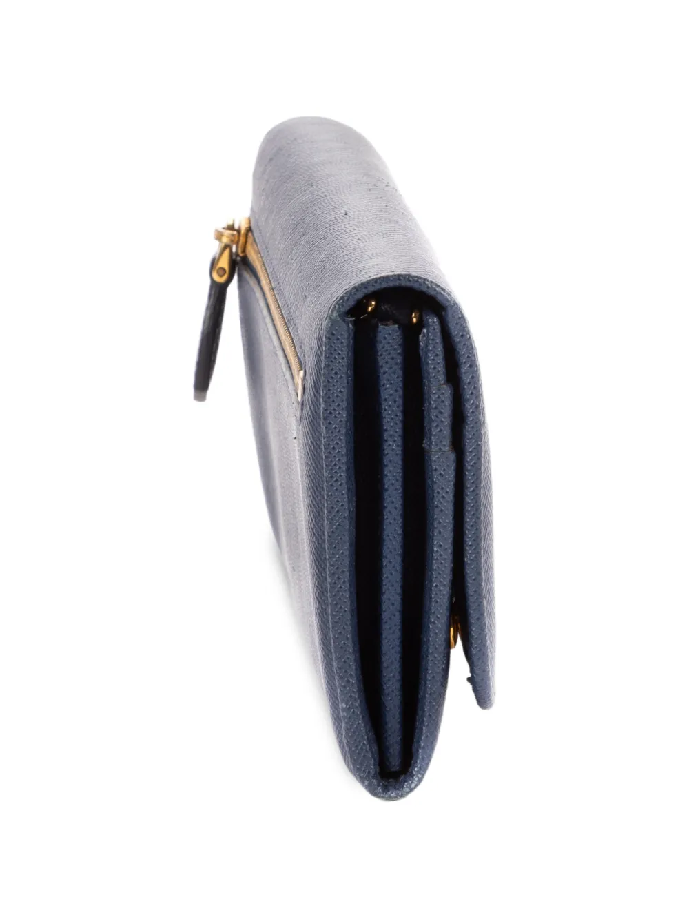 Prada Pre-Owned Saffiano フラップ長財布 | ブルー | FARFETCH JP