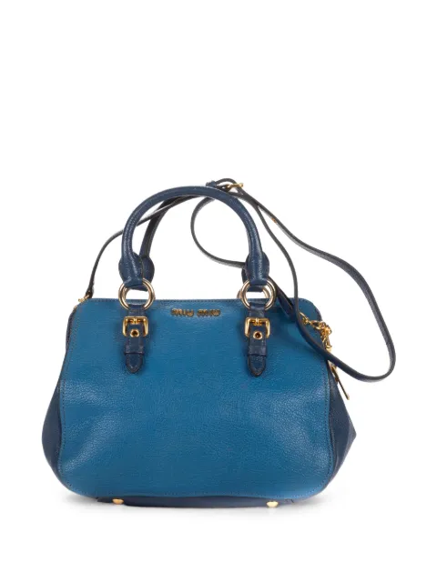 Miu Miu Pre-Owned Madras buckled-handles tote bag