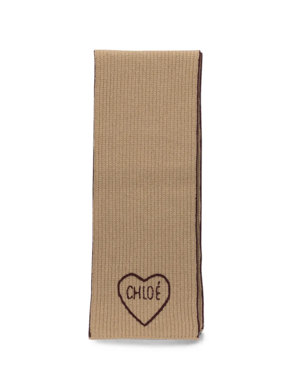 Chloé heart-embroidered scarf - Toni neutri
