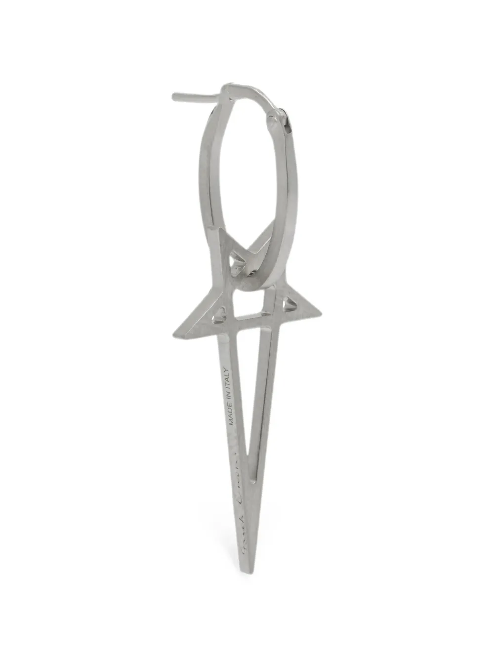 Rick Owens pentagram earrings - Argento