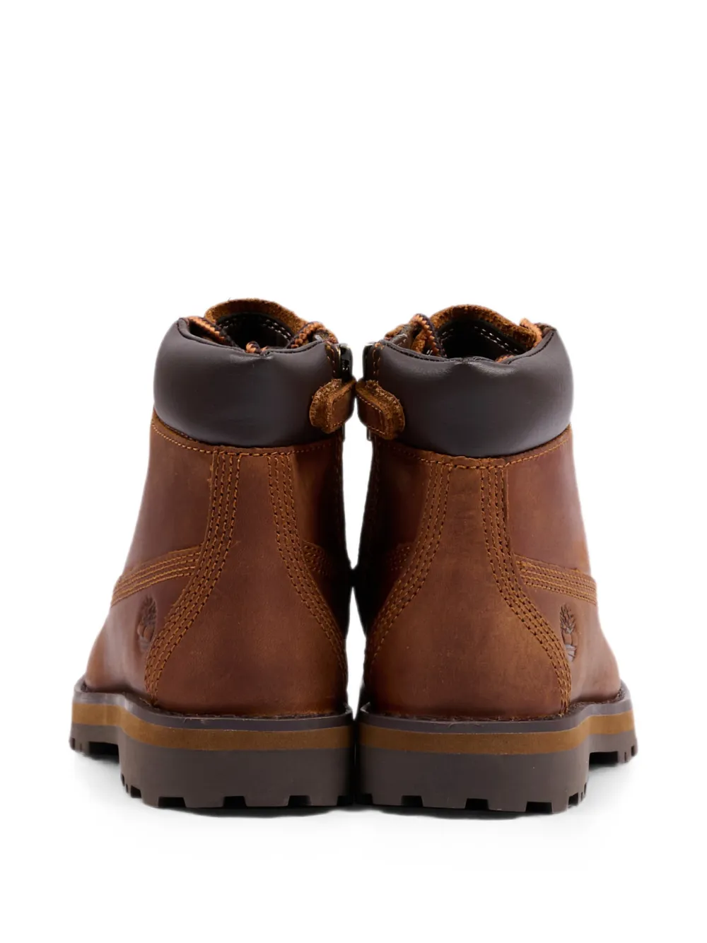 Timberland Kids logo-debossed leather boots Bruin