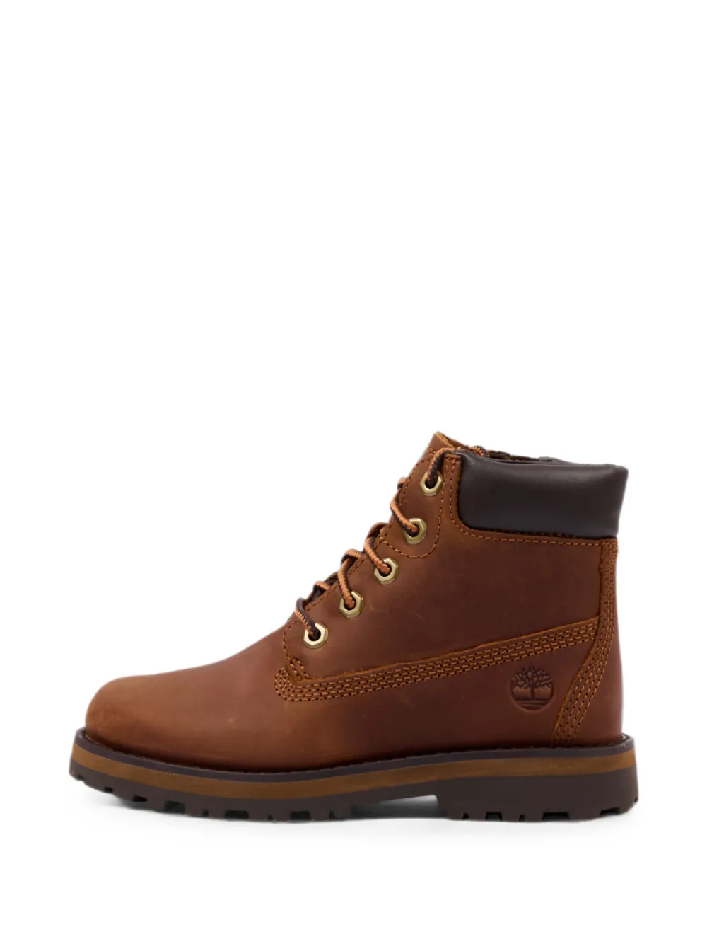 Timberland Kids logo-debossed leather boots Bruin
