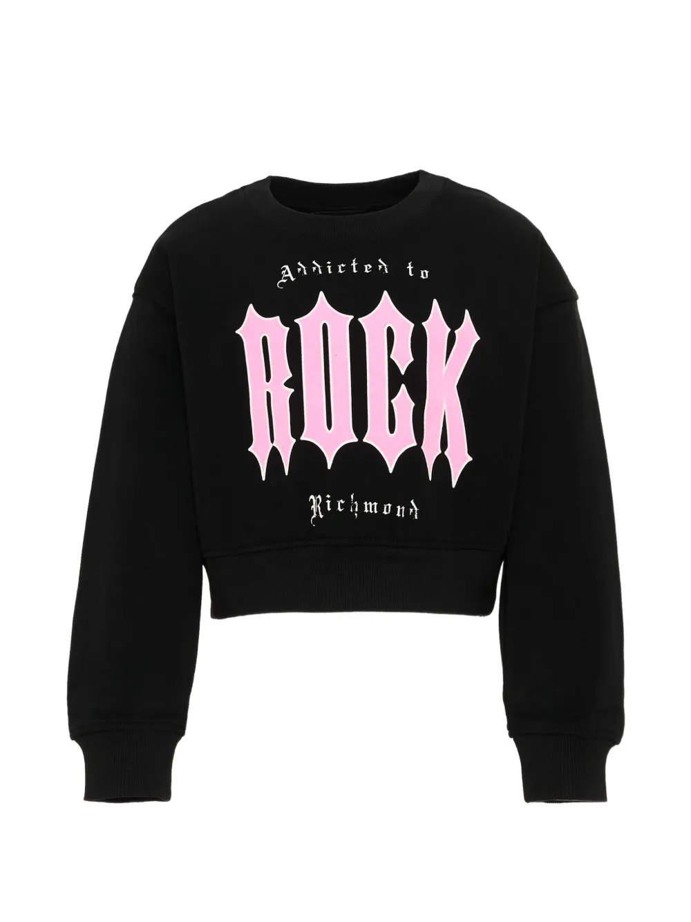 John Richmond Junior logo-print cropped sweater - Nero