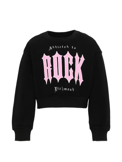 John Richmond Junior logo-print cropped sweater