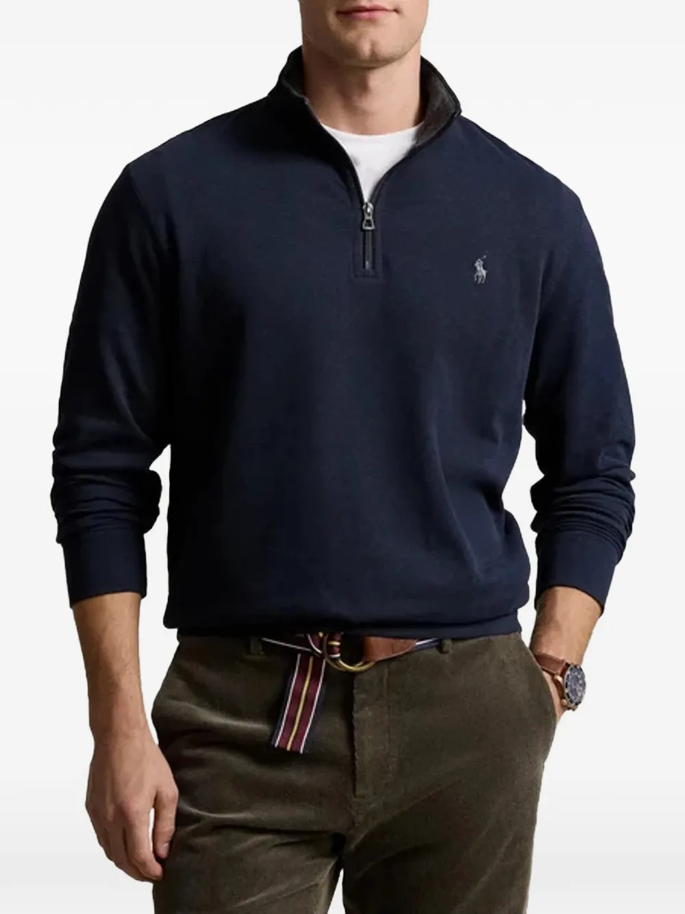 Polo Ralph Lauren Gebreid poloshirt met kwart rits Blauw