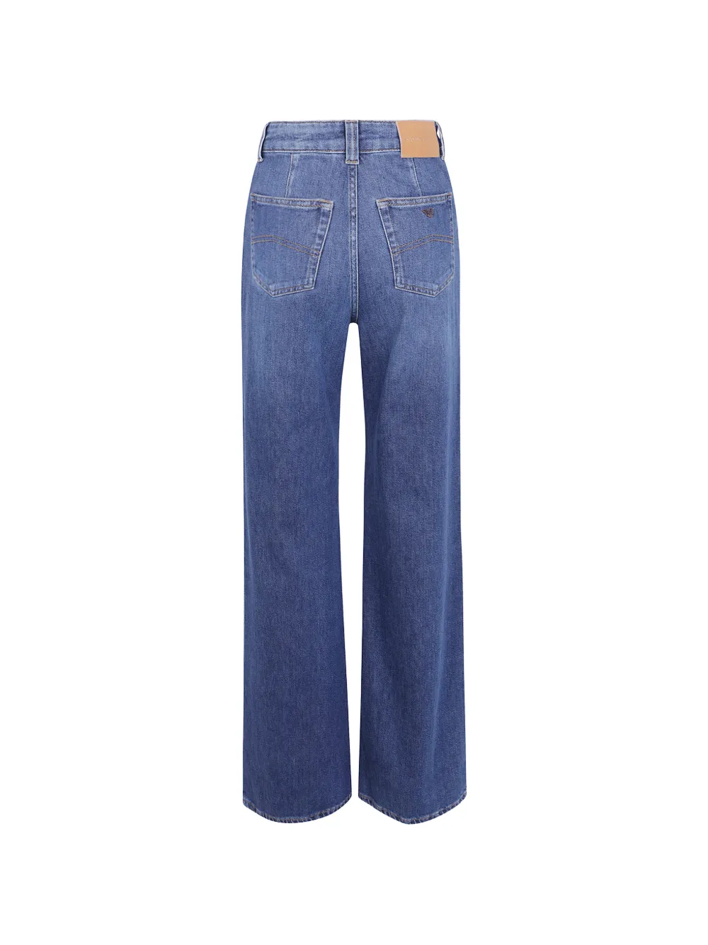 Emporio Armani High-waist denim broek met wijde pijpen en 5 zakken Blauw