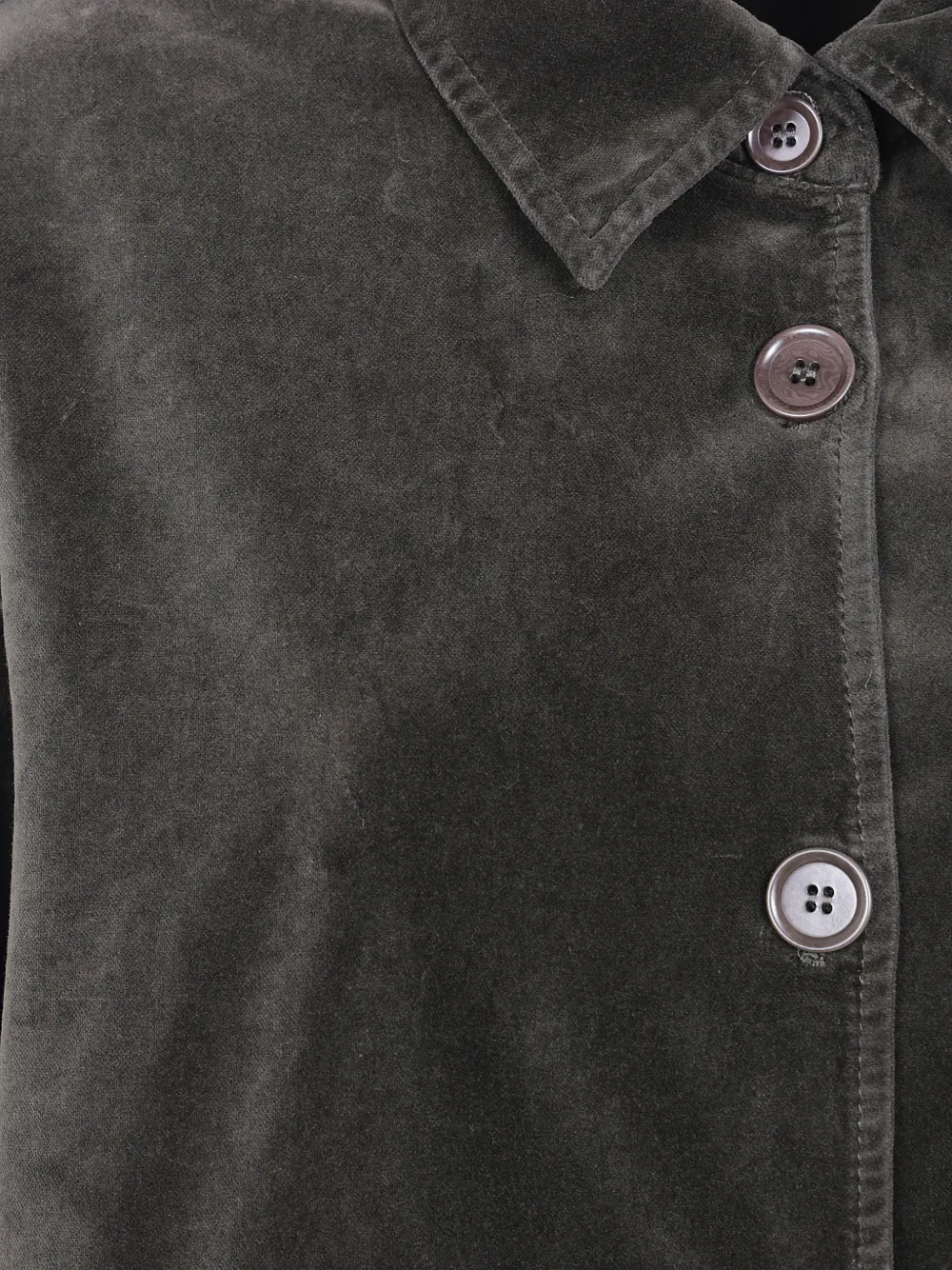 ASPESI button-fastening velvet shirt jacket Groen