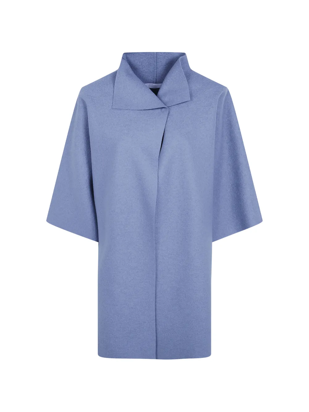 Harris Wharf London asymmetric-collar short-sleeve coat - Blau