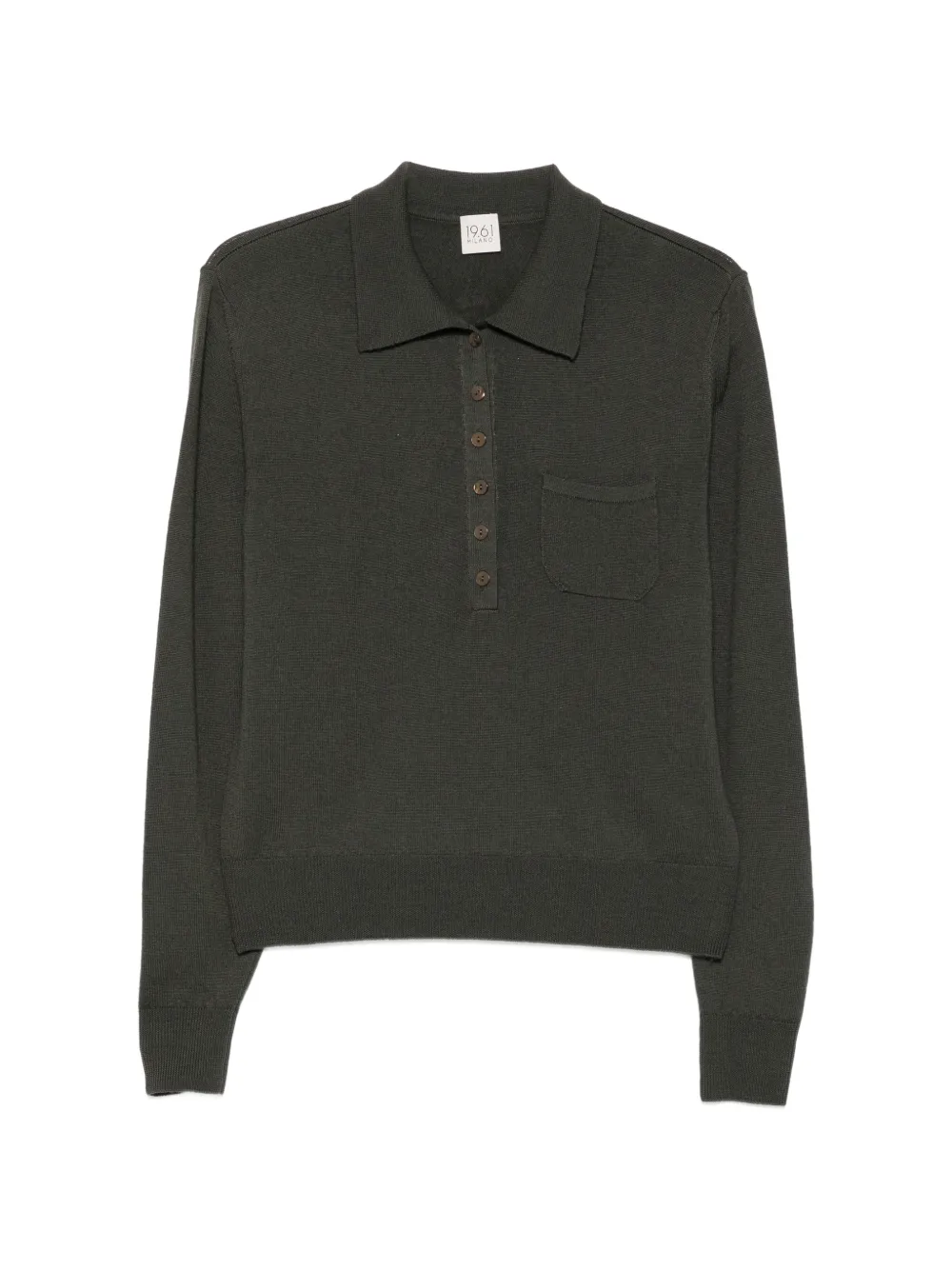 19.61 MILANO button-fastening chest-pocket polo top - Verde