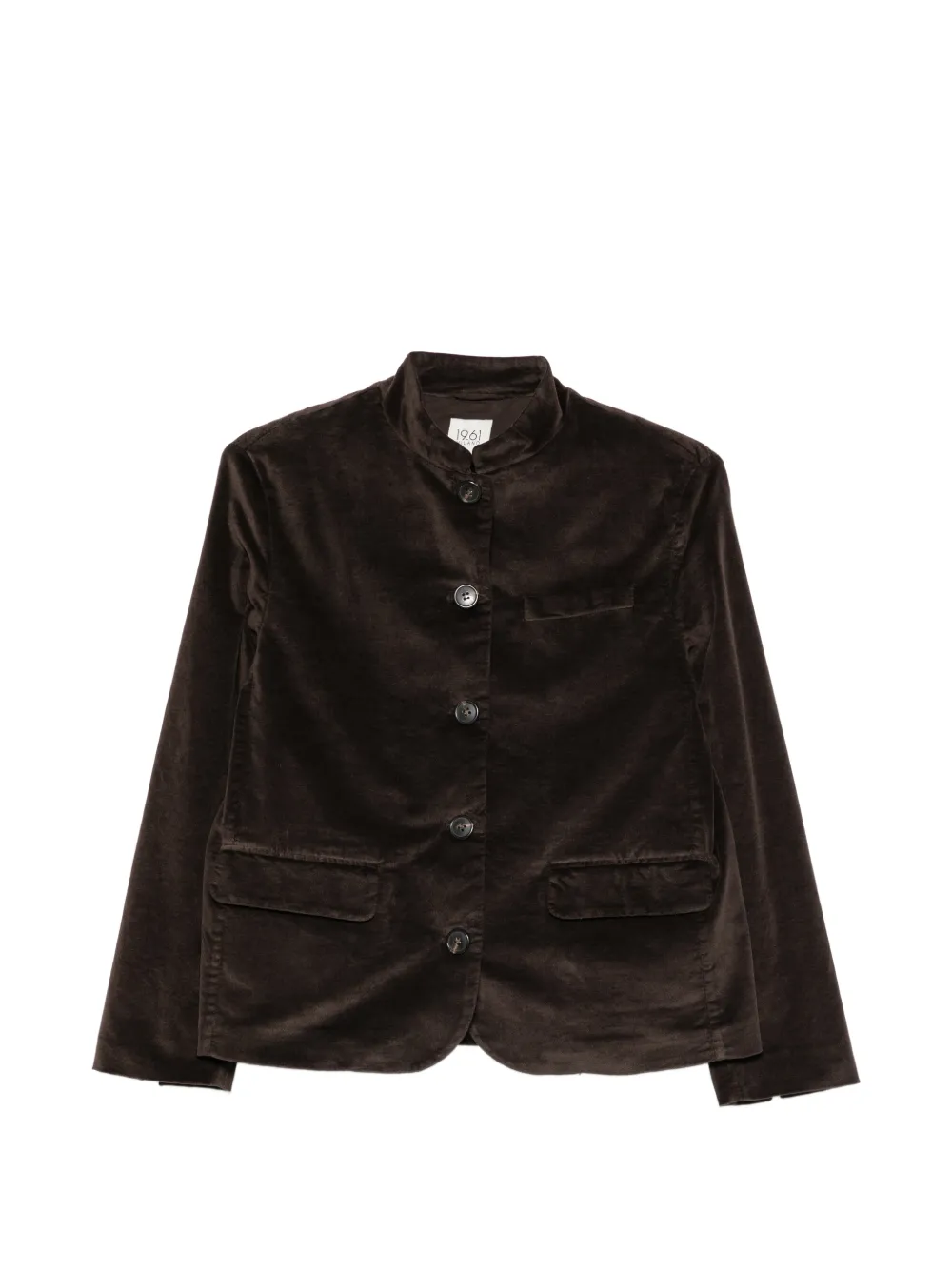 19.61 MILANO velvet mandarin-collar jacket