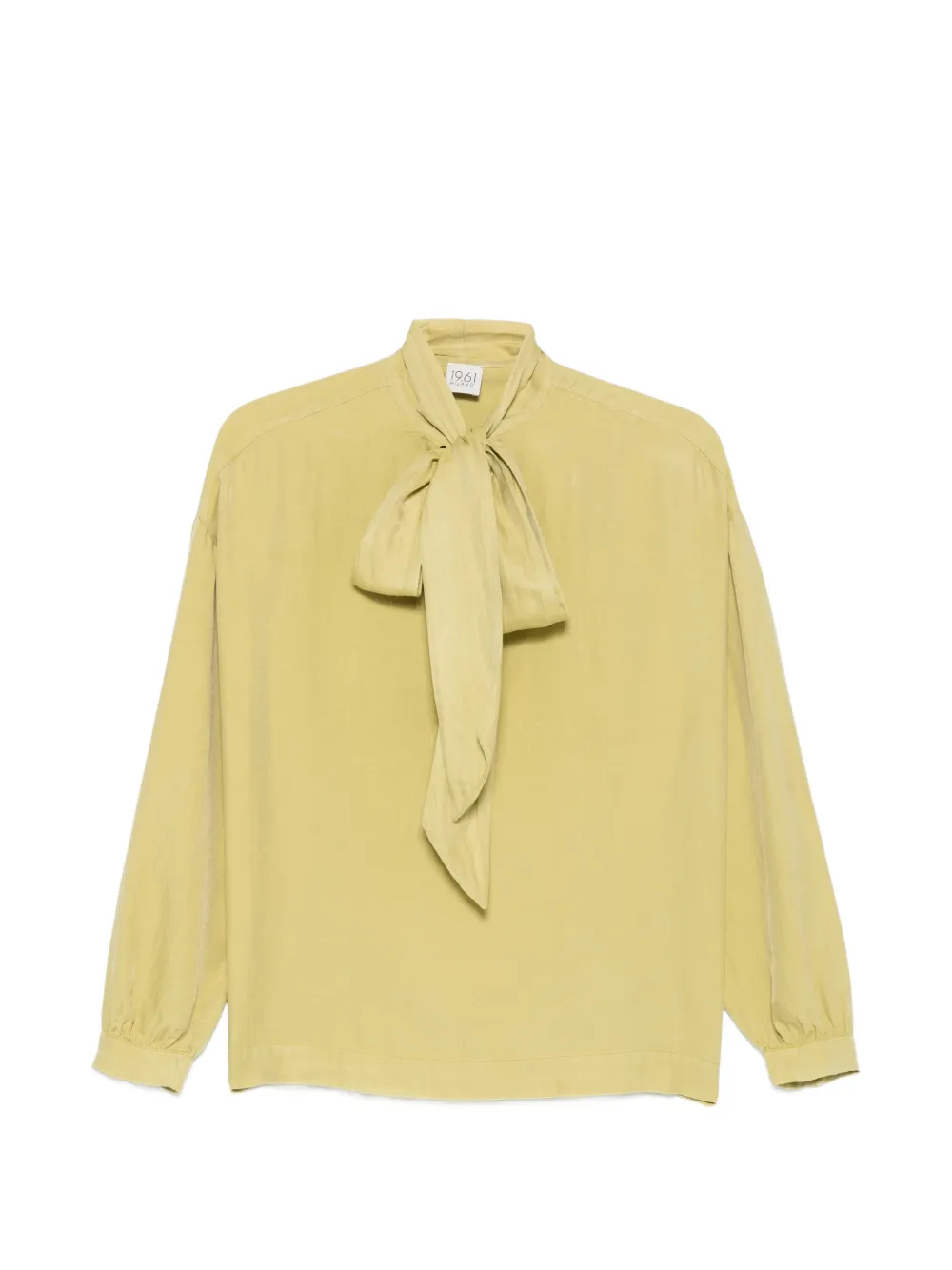 19.61 MILANO pussy-bow long-sleeve blouse - Verde