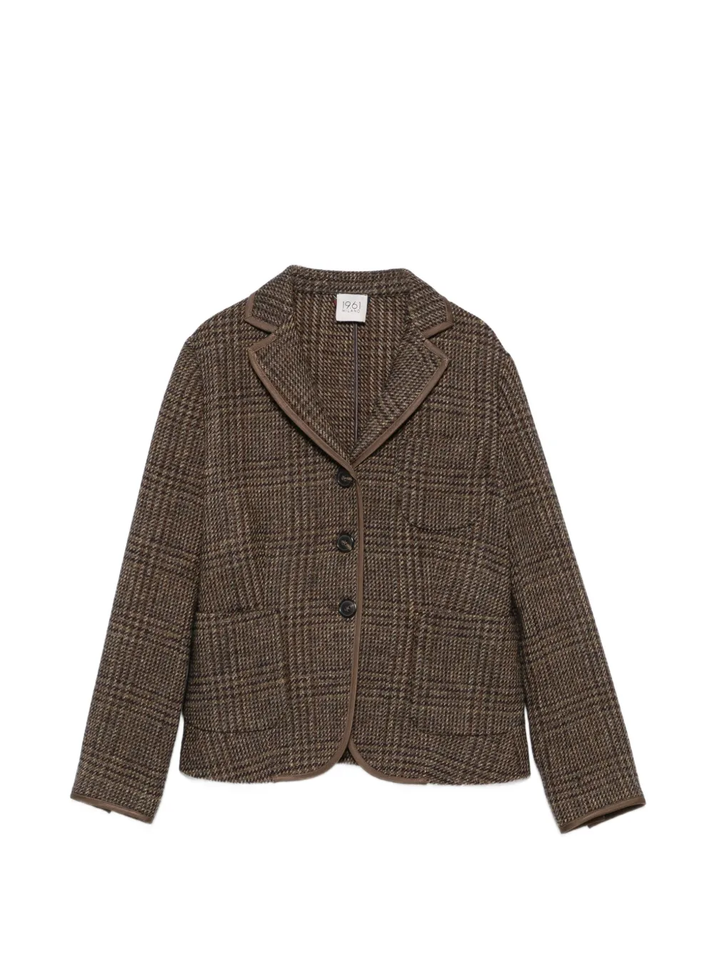 19.61 MILANO Melania Jacke mit Karomuster - Braun