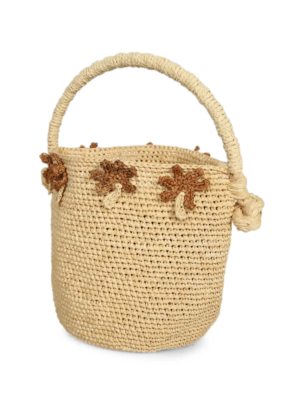 Alanui Gehaakte bucket-tas met palmboomprint Beige