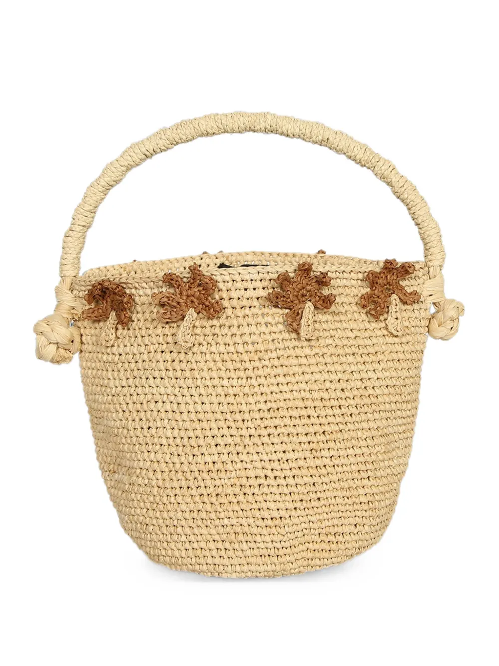 Alanui crochet-knit palm-tree bucket bag - Toni neutri