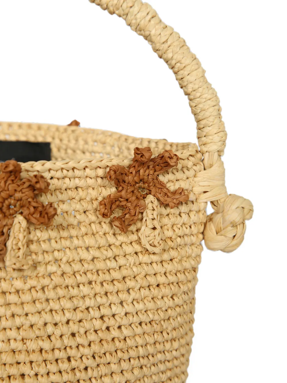 Alanui Gehaakte bucket-tas met palmboomprint Beige