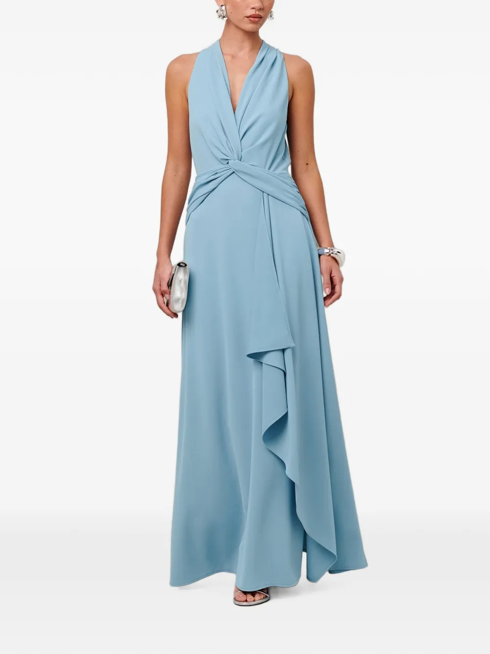SÁVEL Hennie twist-front draped maxi dress