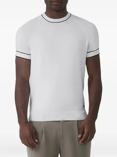 MAUVAIS contrast-trim knitted T-shirt