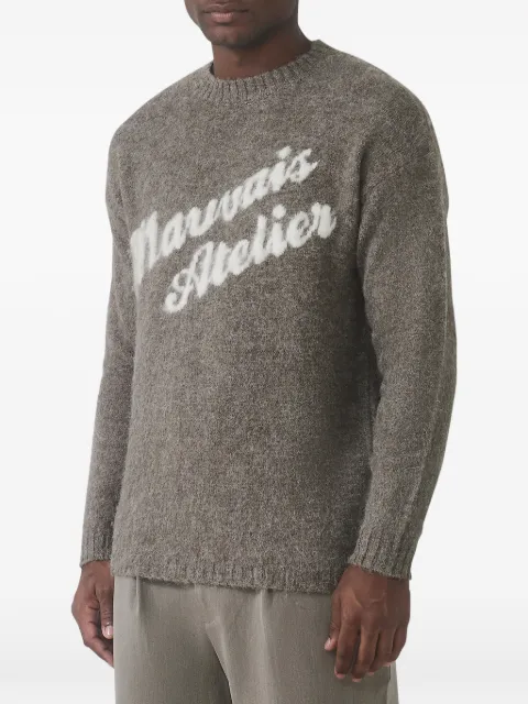 MAUVAIS logo-intarsia brushed-knit sweater