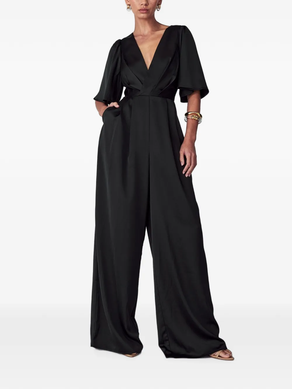 WILLA Omaha V-neck jumpsuit - Nero