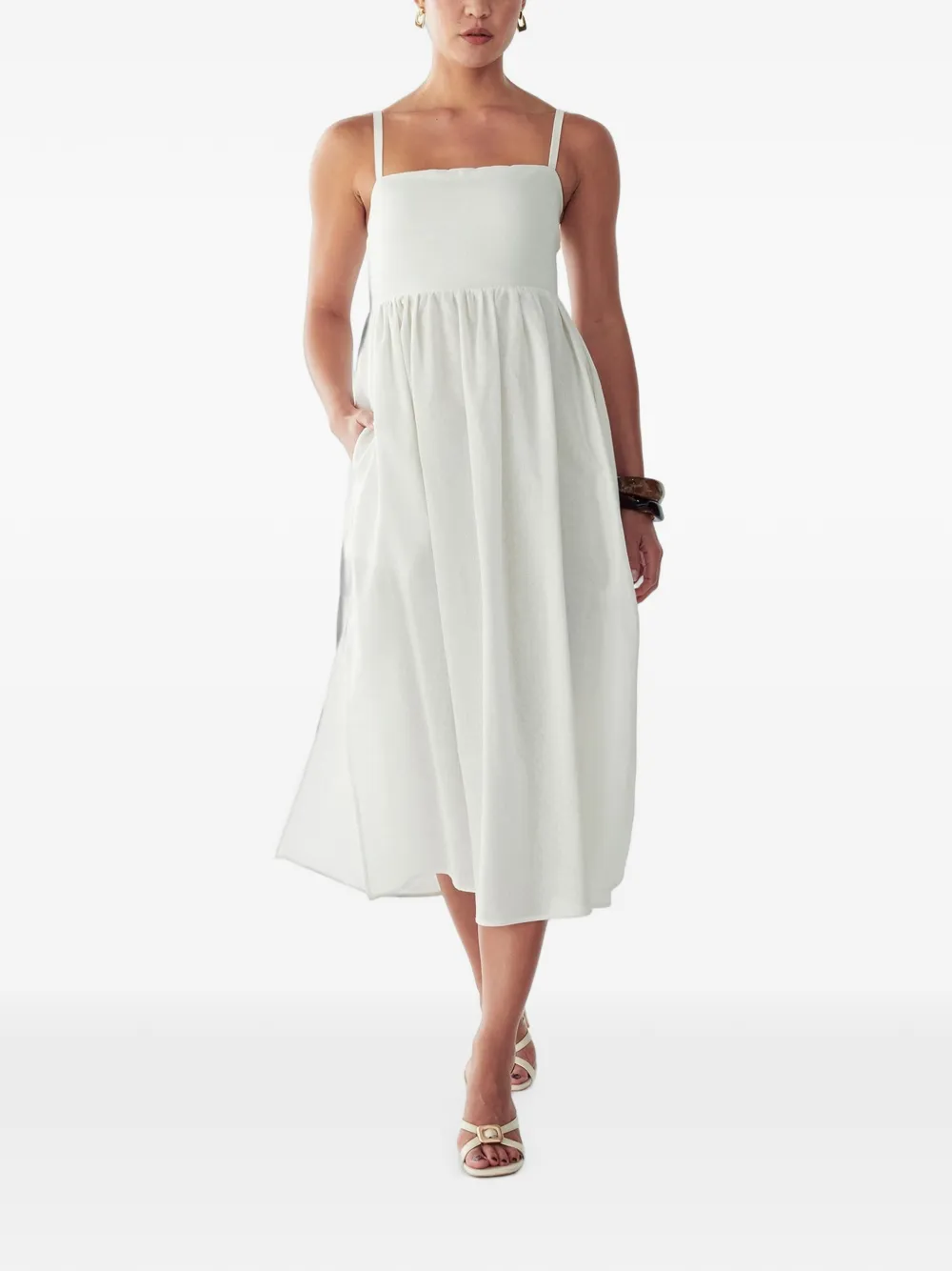 ST MRLO Lanah square-neck midi dress