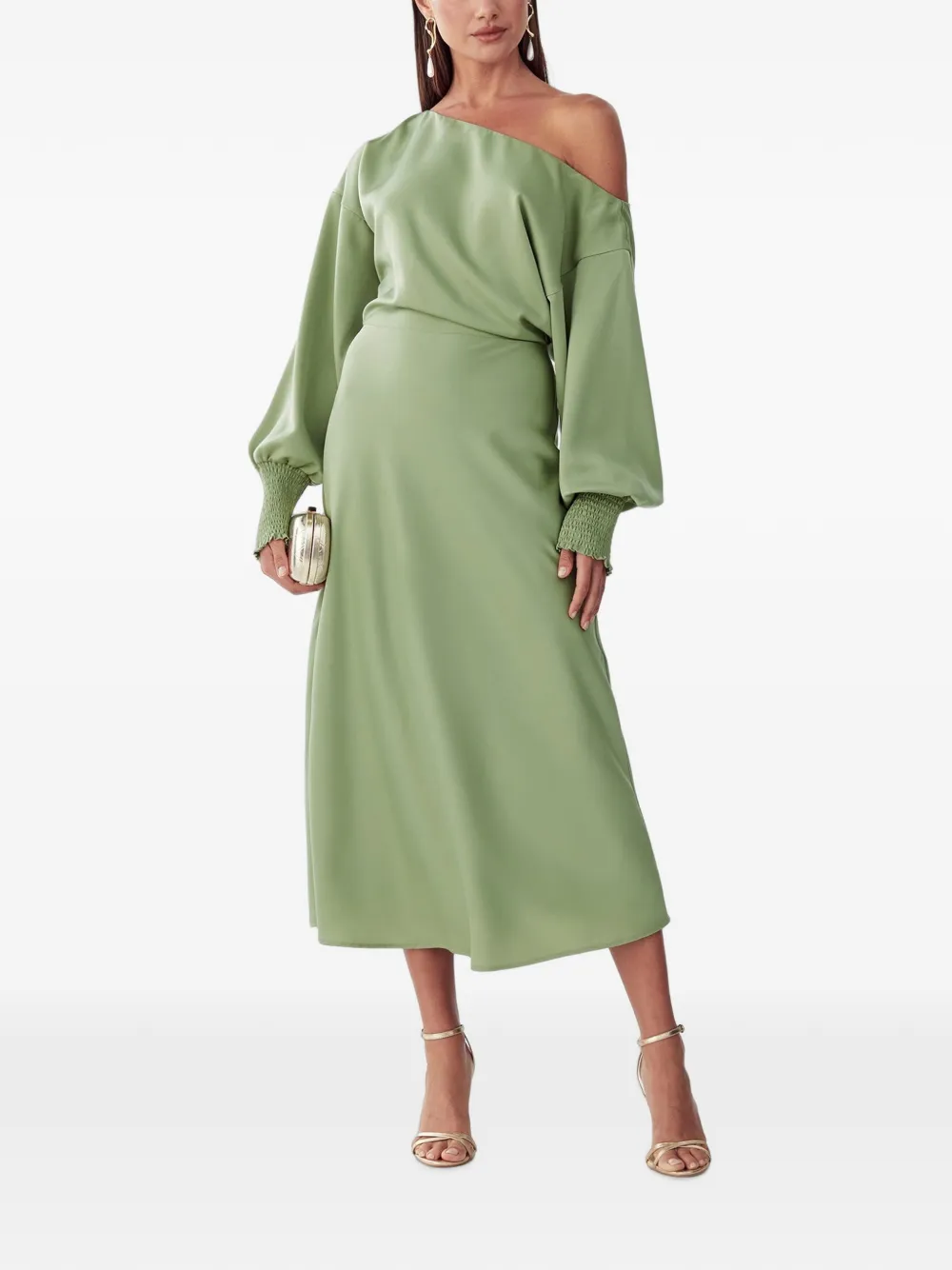WILLA Diara one-shoulder midi dress