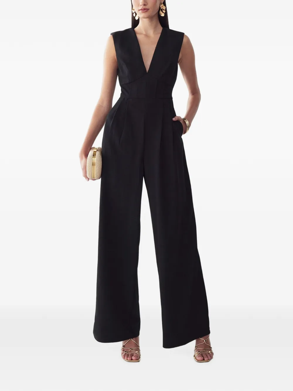 ST MRLO V-neck jumpsuit - Nero