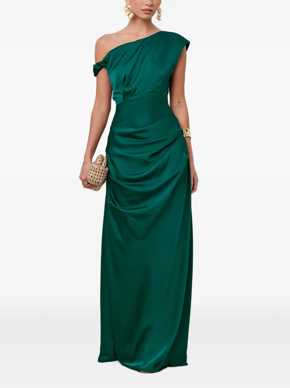 SÁVEL one-shoulder maxi dress - Grün