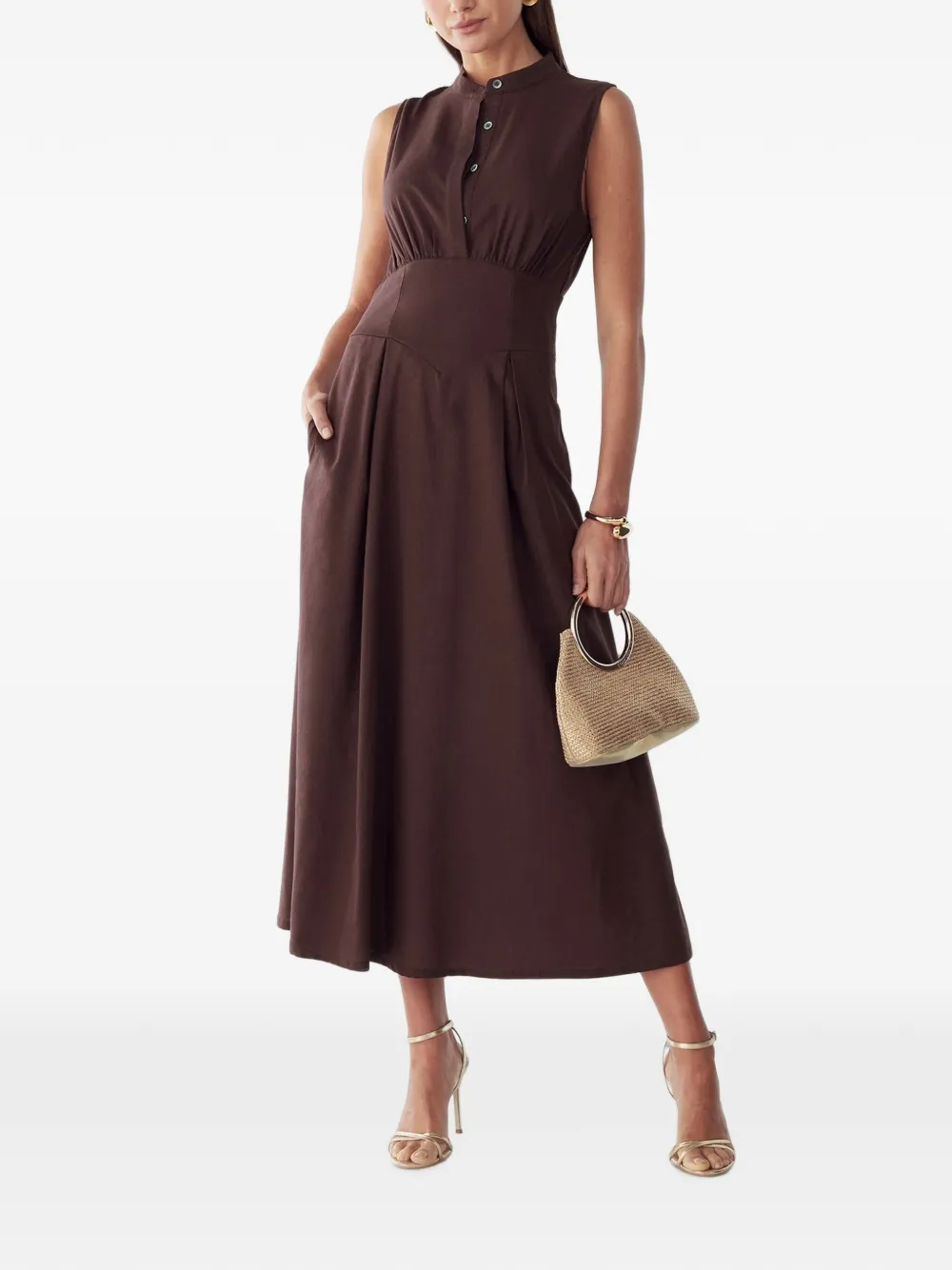 WILLA Bexley midi dress - Braun