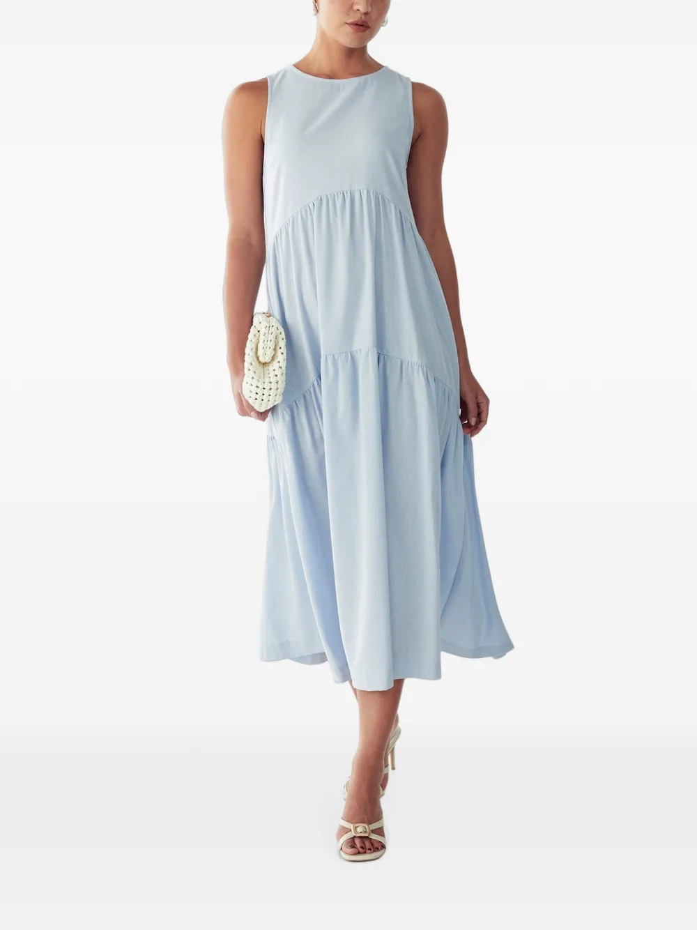 ST MRLO crew-neck sleeveless midi dress