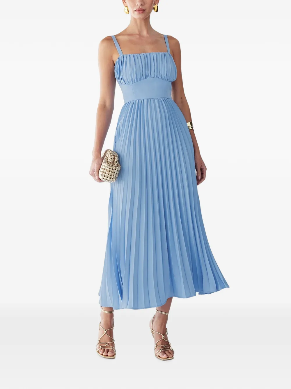 WILLA Lucie pleated midi dress - Blau