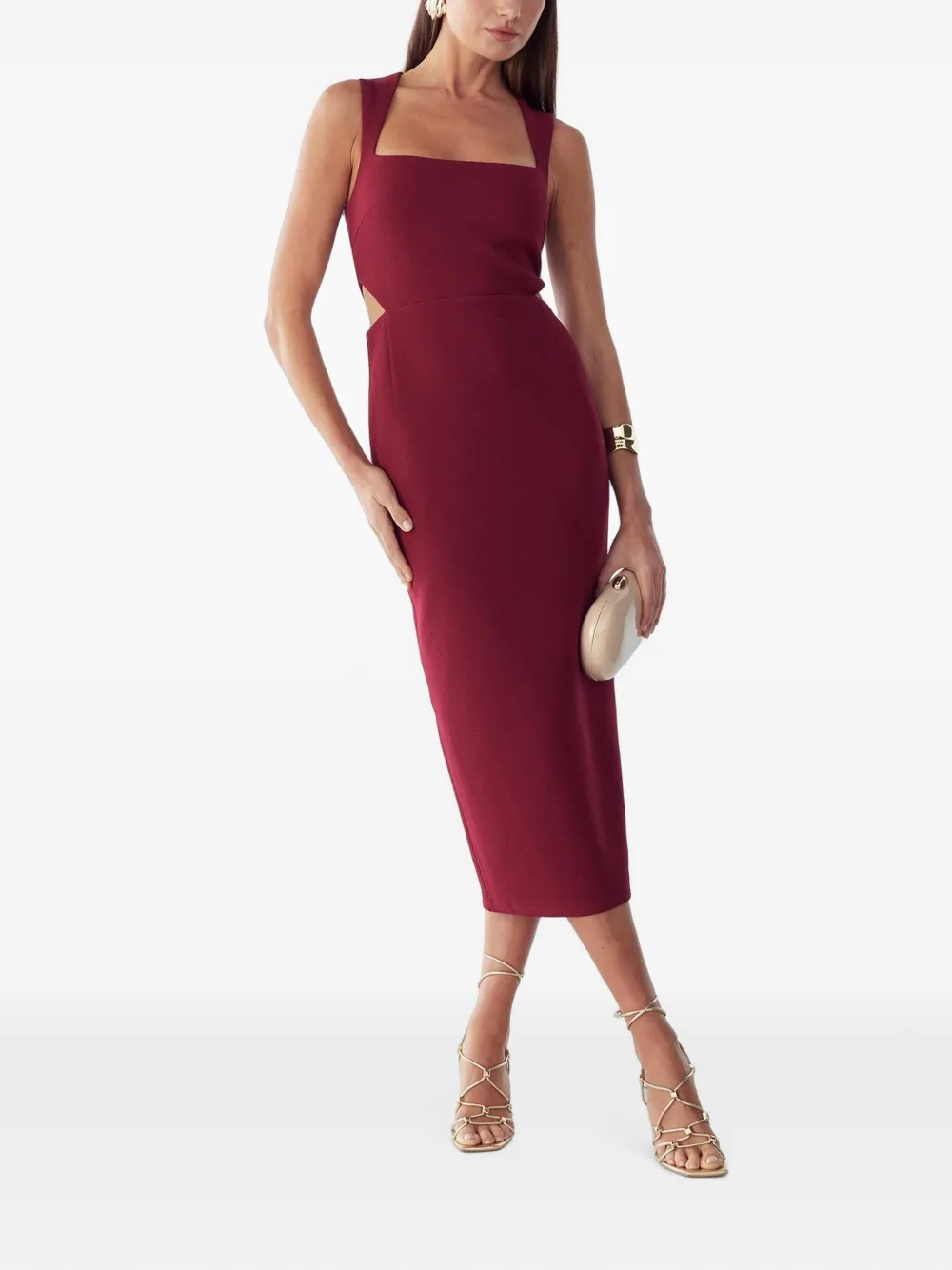 BWLDR cut-out square-neck midi dress