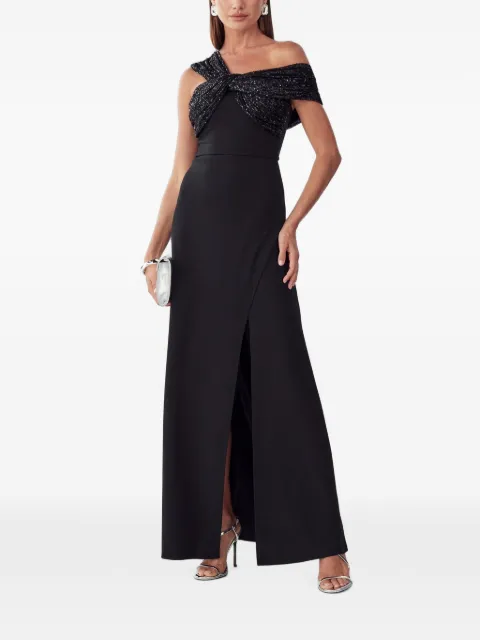 BWLDR sequin-embellished off-shoulder maxi dress