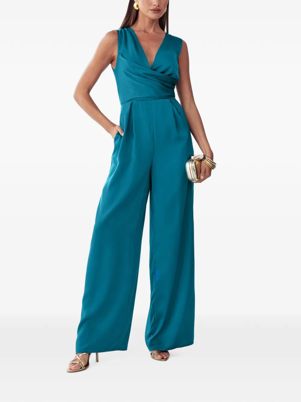 WILLA wrap-style sleeveless jumpsuit - Blu