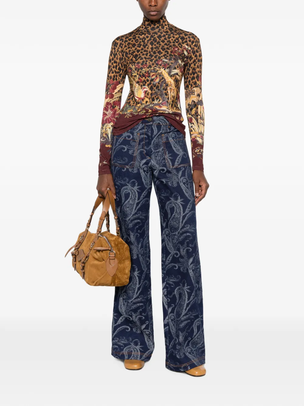 ETRO Jeans met paisley-print Blauw